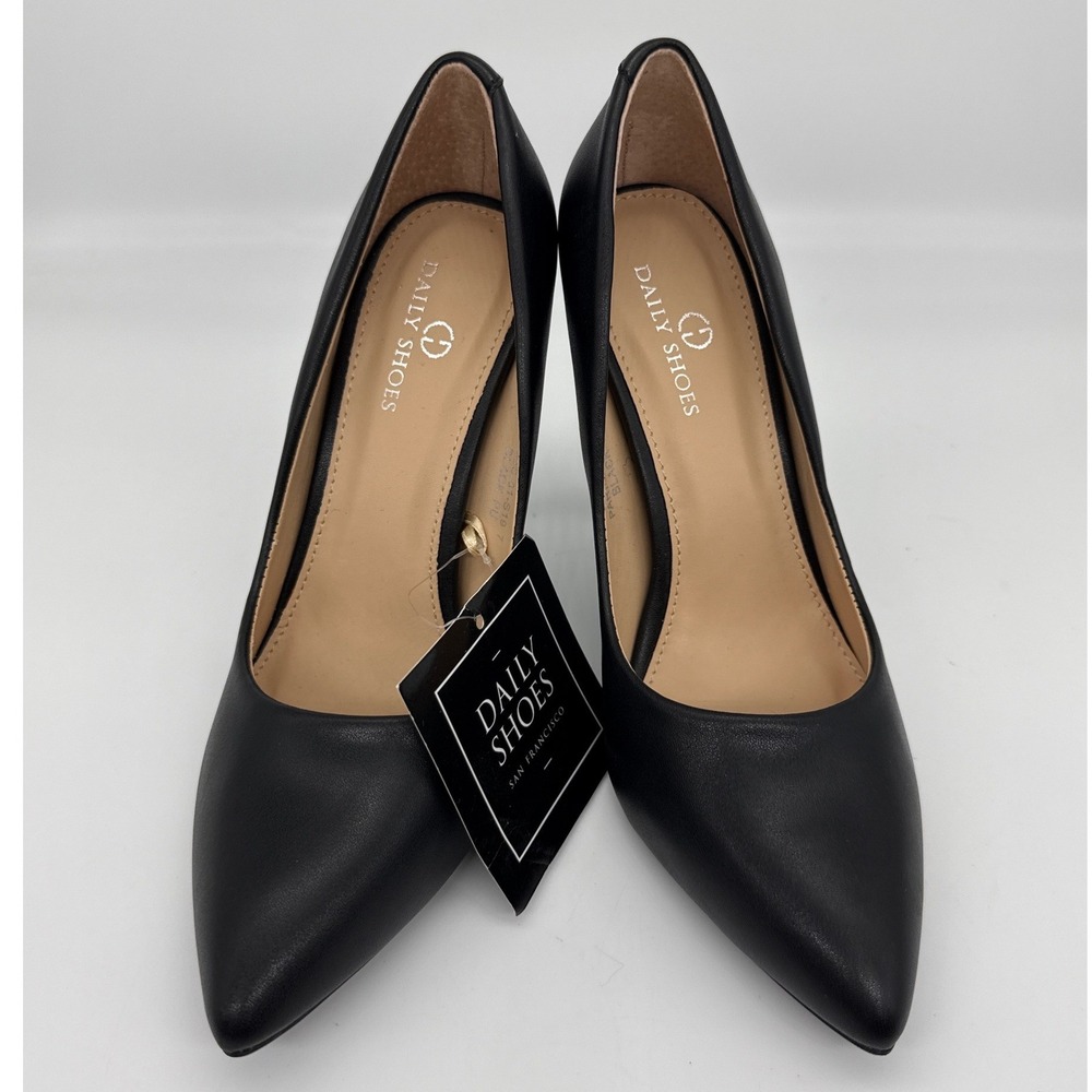 Daily Shoes PARIS-01-S19 Womens Black Pointed Toe Stiletto Pumps‎ Size 7 NWT